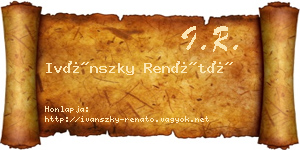 Ivánszky Renátó névjegykártya